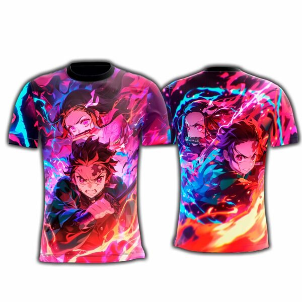 Camisa Camiseta Demon Slayer  Tanjiro Nezuko - Proteção UV - Imagem 5